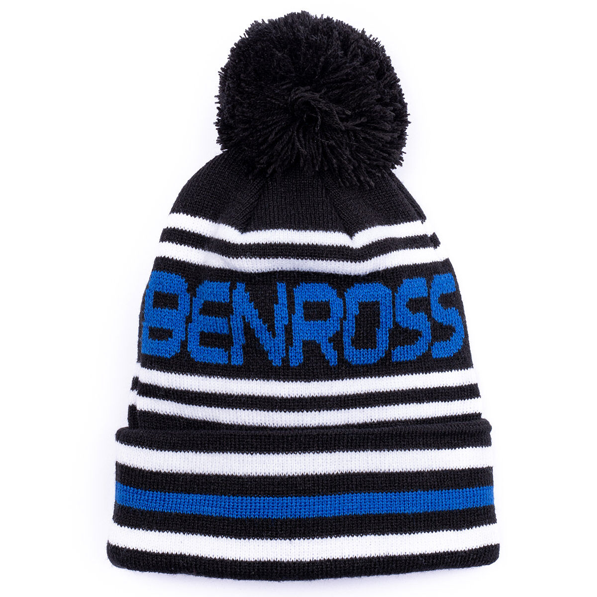 Benross Kids Black And Blue Knitted Pom Bobble Knit Junior Golf Hat, Size: One Size  | American Golf von Benross