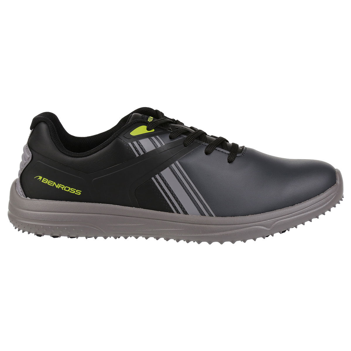 Benross Black, Grey and Yellow Stylish Colour Block Dynamo Waterproof Spikeless Golf Shoes, Size: 7 | American Golf von Benross