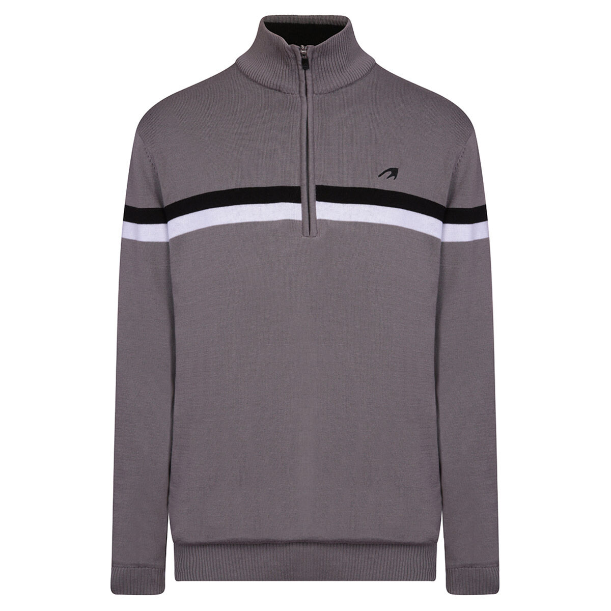 Benross Mens Grey And Black Knitted Lined Golf Midlayer, Size: Small | American Golf von Benross