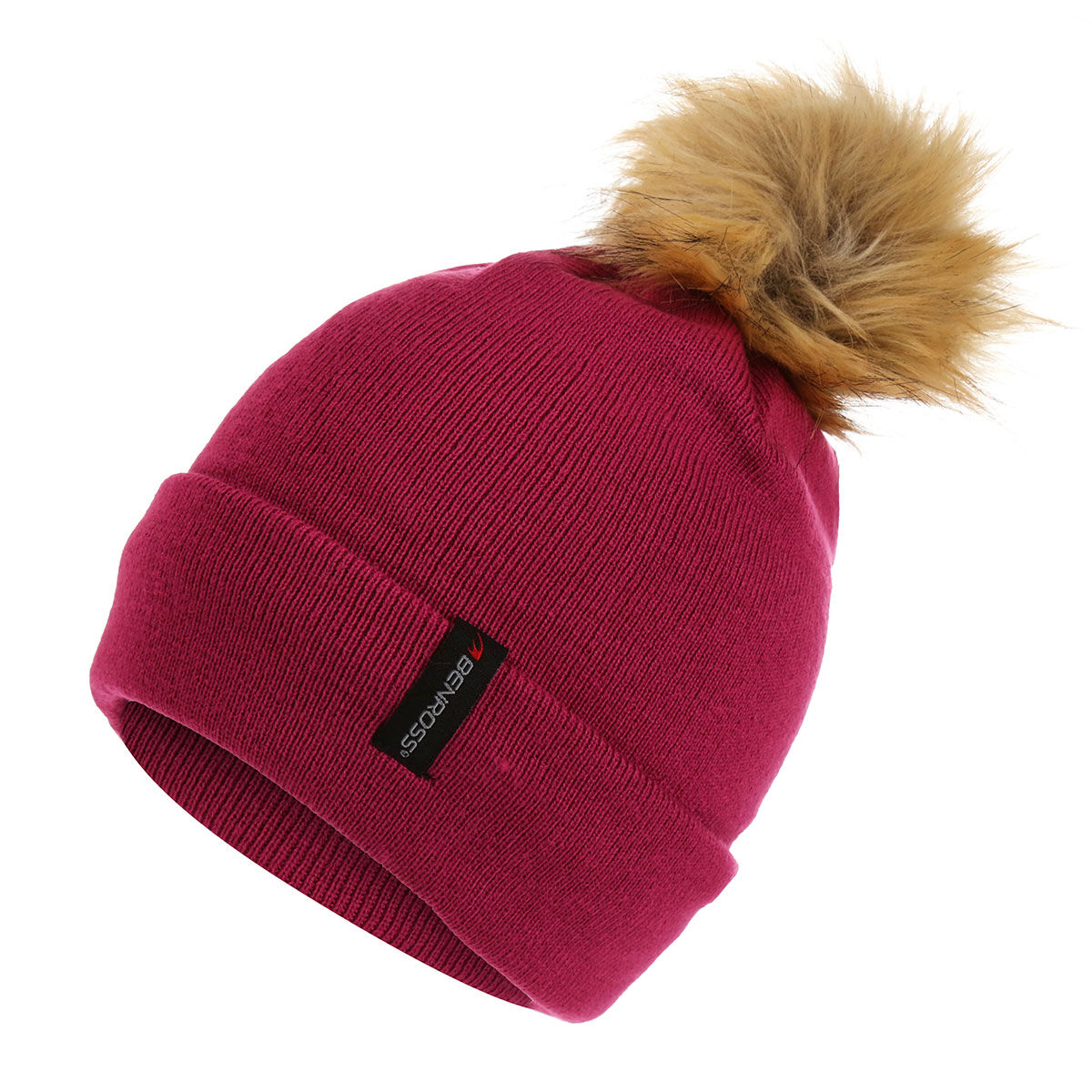 Benross Pink Comfortable Knitted Fleece Pom Golf Hat | American Golf, One Size von Benross