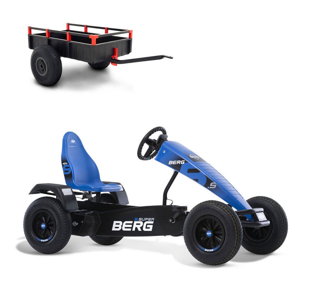 Berg Go-Kart BERG Gokart XXL B. Super Blue E-Motor Hybrid blau E-BFR mit Anhänger von Berg