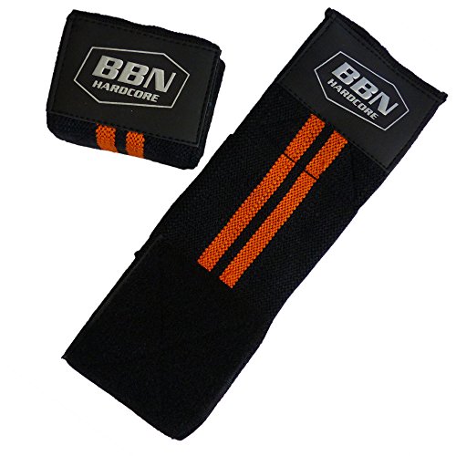 BBN Hardcore - Bandagen Handgelenkbandagen, Paar, One Size, orange von Best Body Nutrition