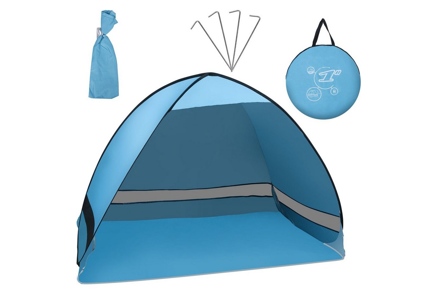 Bettizia Strandmuschel Strandmuschel Strandzelt Windschutz Schatten UV 50+ Tent Wurfzelt von Bettizia