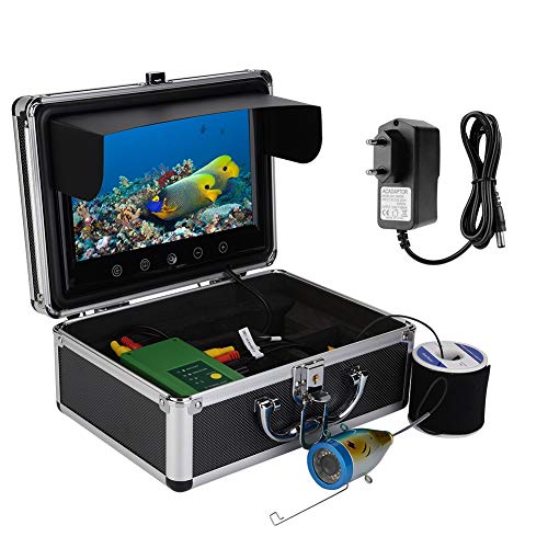 Bewinner Tragbare Unterwasserfischerkamera mit Tragetasche 9 Zoll TFT 30 LEDs 1000TVL HD Fish Finder wasserdichte Fischerkamera für See/Flussangeln 30M Kabel(90°) von Bewinner