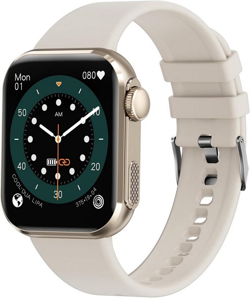 BingoFit Smartwatch (1,95 Zoll, Android, iOS), Smartwatch mit Telefonfunktion Pulsuhr Schlafüberwachung 120Sportmodi von BingoFit