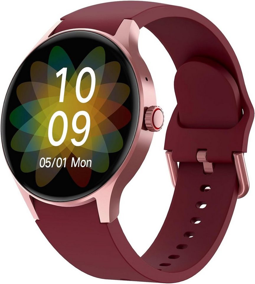 BingoFit Smartwatch (1,43 Zoll, Android iOS), Damen herren mit telefonfunktion fitnessuhr pulsuhr schlafüberwachung von Bingofit