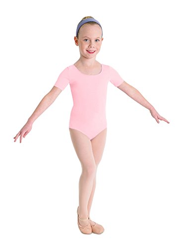 Kinder Ballett Body mit kurzem Arm und rundem Halsausschnitt rosa Gr. 14 von Bloch