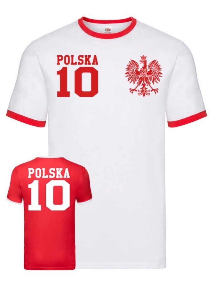 Blondie & Brownie T-Shirt Herren Polen Polska Sport Trikot Fußball Weltmeister WM Europa EM von Blondie & Brownie