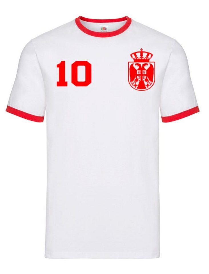 Blondie & Brownie T-Shirt Herren Serbien Serbia Sport Trikot Fußball Meister WM Europa EM von Blondie & Brownie