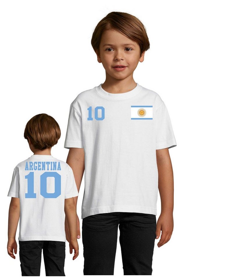 Blondie & Brownie T-Shirt Kinder, Argentinien Sport Trikot Fußball Handball Football Meister von Blondie & Brownie