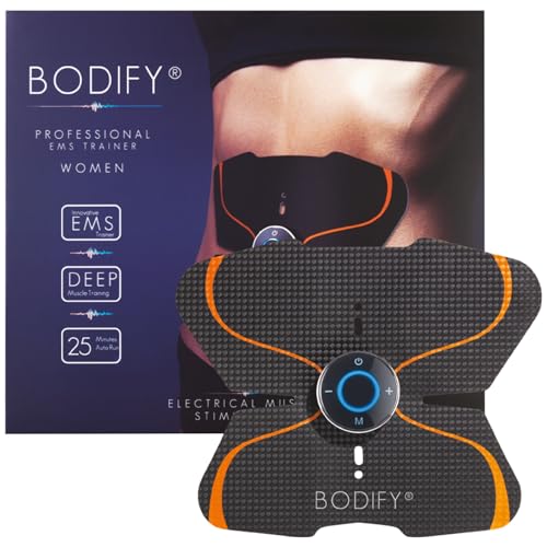 Bodify® EMS Trainingsgerät zur gezielten Stimulation der Bauch Muskulatur! - Muskelaufbau - Bauchtrainer - Stimulationsgerät Bauch Muskeln - Bauchmuskeltrainer für Männer und Frauen Das ORIGINAL von Bodify