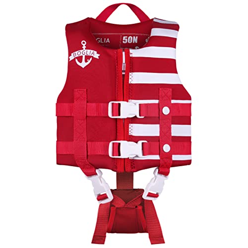 Kleinkind Schwimmjacke, Floaties für Kleinkinder, Floating Badeanzug Badebekleidung mit verstellbarem für Unisex-Kinder Rot L von Boglia
