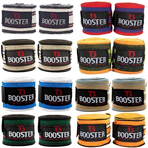 Booster Handbandagen Retro 4,60m - Teilelastische Boxbandagen für MMA Boxen Muay Thai Sparring - Daumenschlaufe und Klettverschluss im Retro Stil (Retro 4) von Booster Fightgear