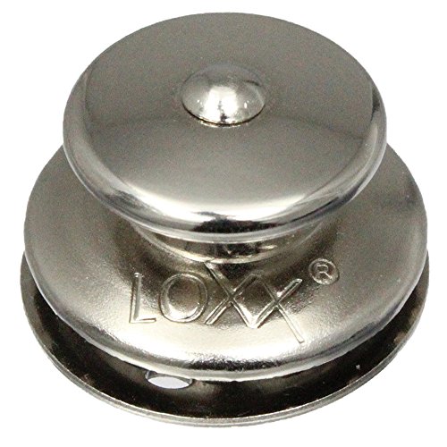 Bootsteile Brauer 2 Stück LOXX® Oberteil Knopf Groß 15 mm - Edelstahl/Messing vernickelt von Bootsteile Brauer