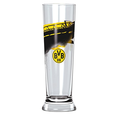 Borussia Dortmund, BVB-Pilsglas mit Südtribüne (0,3l), Schwarz / Gelb, 0, 1 Stück (1er Pack) von Borussia Dortmund