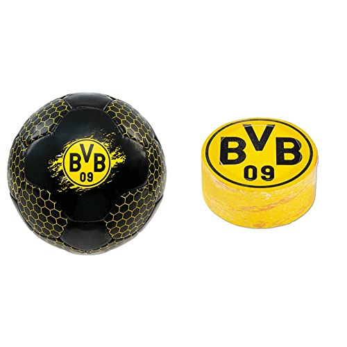 Borussia Dortmund BVB Fussball & BVB-Zauberhandtuch (60 x 30 cm),Baumwolle, Schwarz/gelb von Borussia Dortmund