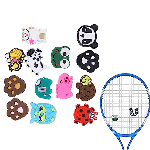 Brrnoo Tennis Dämpfer, Schläger Vibrationsdämpfer 13 Stück Tierformen für Tennisschläger für den Sport von Brrnoo