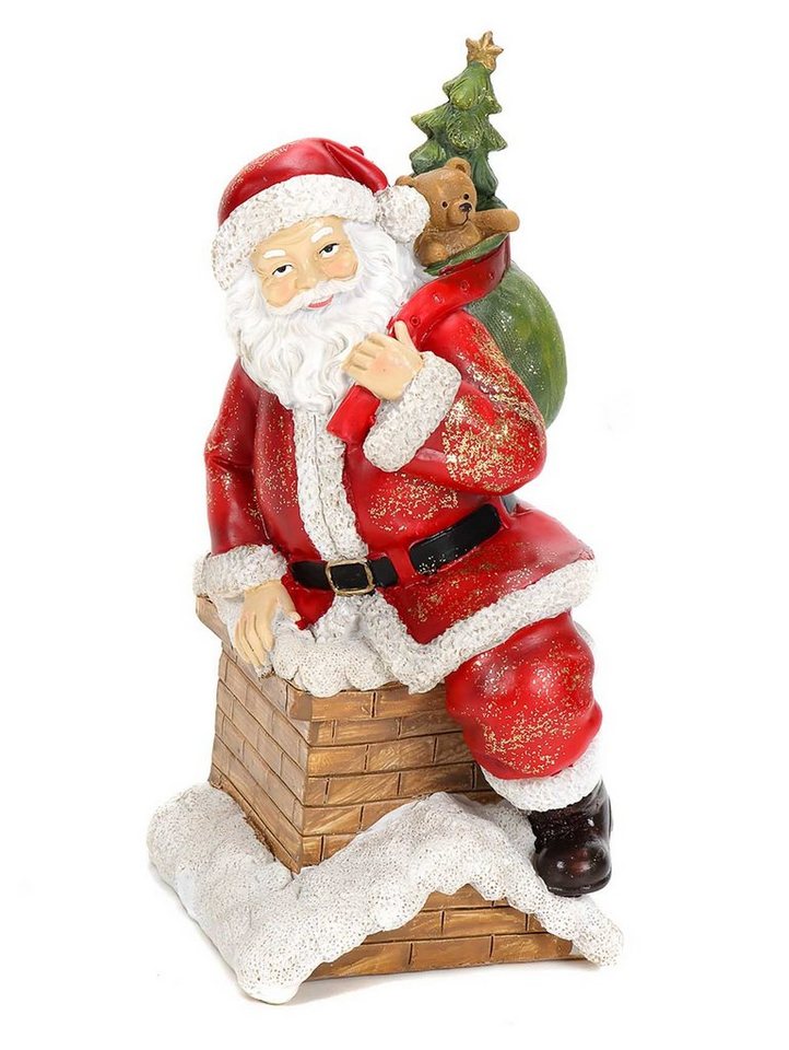 Bubble-Store Weihnachtsfigur Retro-Design (Weihnachtsmann Figur beim Klettern in den Schornstein), Weihnachtsfigur von Bubble-Store