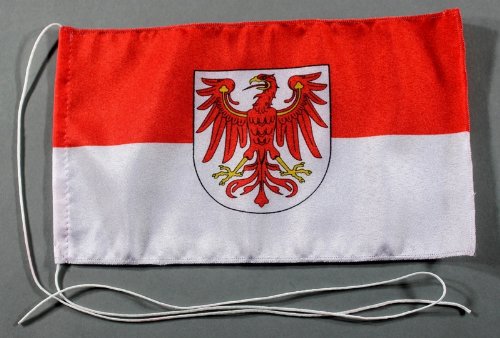Brandenburg 15x25 cm Tischflagge in Profi - Qualität Tischfahne Autoflagge Bootsflagge Motorradflagge Mopedflagge von Buddel-Bini