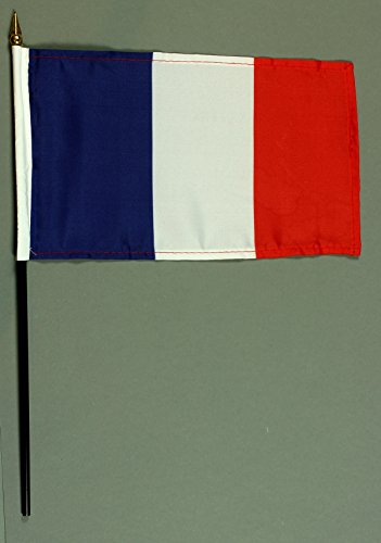 Buddel-Bini Handflagge Tischflagge Frankreich 15x25 cm mit 37 cm Mast aus PVC-Rohr, ohne Ständerfuß von Buddel-Bini