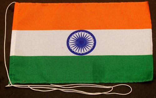Buddel-Bini Indien 15x25 cm Tischflagge in Profi - Qualität Tischfahne Autoflagge Bootsflagge Motorradflagge Mopedflagge von Buddel-Bini