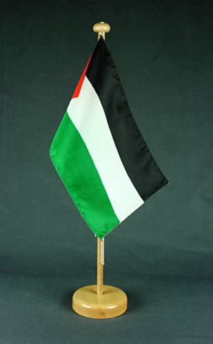 Buddel-Bini Palästina Tischflagge 15x25 cm in Profiqualität, mit 42 cm Massivholz - Tischständer von Buddel-Bini