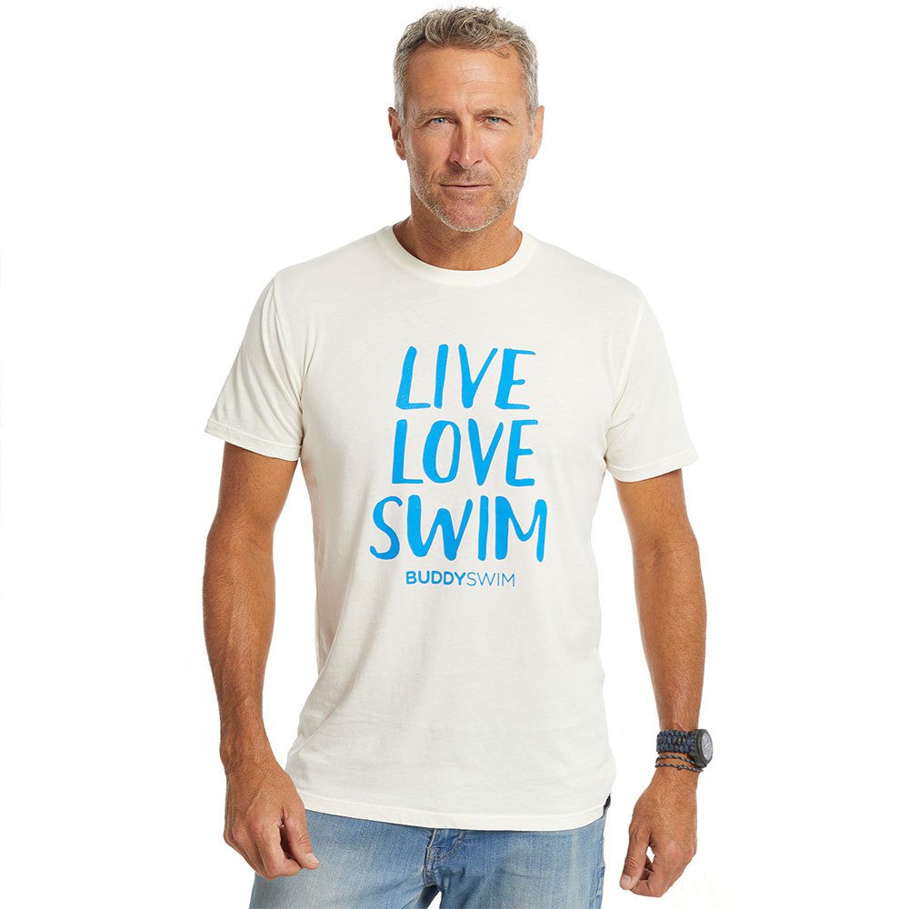Buddyswim Live Love Swim Short Sleeve T-shirt Weiß XL Mann von Buddyswim