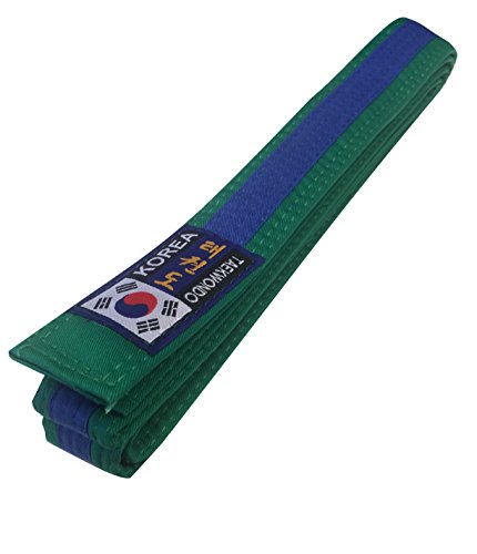 Budodrake Korea Taekwondo Gürtel grün-blau (Mittelstreifen) (220) von Budodrake