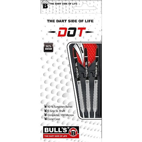 BULL'S Dot D3 Steel Dart 22g, Schwarz/Silber/Rot, von Bull's