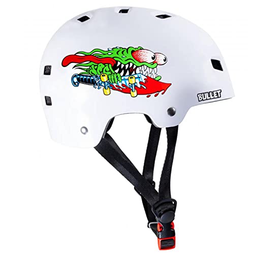 Bullet x Santa Cruz Slasher Skate/BMX Helmet Gloss White - Kids von Bullet