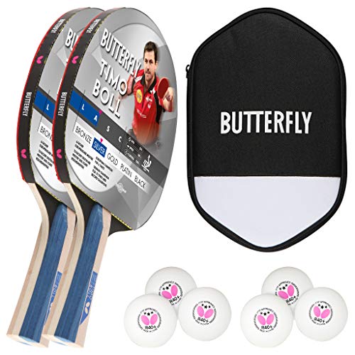 Butterfly® Timo Boll Silver Tischtennisschläger | Tischtennis Racket TT Hobbyschläger für ambitionierte Freizeitspieler | hochwertige Qualität | ITTF zertifizierter Addoy Belag | anatomische Griffform von Butterfly