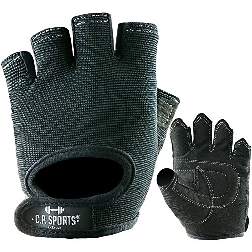 Fitnesshandschuhe „Power-Handschuh Komfort“ F4-1 / Sport-, Fitness-, Freizeit-Handschuhe/Farbe: schwarz/Für Männer, Frauen, Damen, Herren (XS) von C.P.Sports