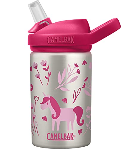 CAMELBAK Unisex – Babys Eddy+ Wasserflasche, Edelstahl, Unicorn & Blooms, One Size von CAMELBAK