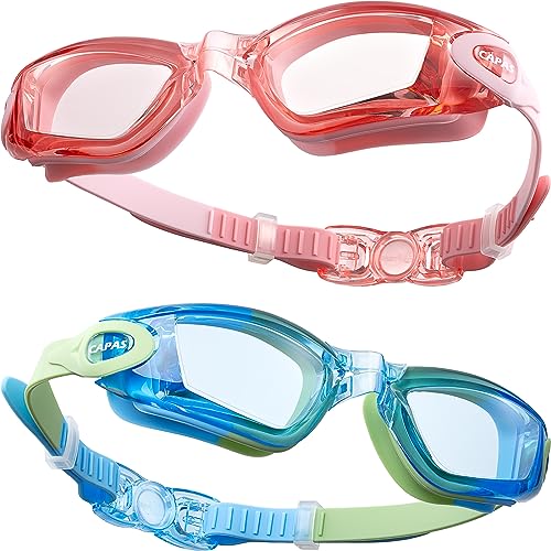CAPAS Schwimmbrille Kinder, 2er Pack Wasserdicht Anti-Beschlag Anti-UV Wasser Pool Schwimmen Klasse Brillen für Jungen Mädchen von 4–12 Jahren (Gummies Candy Series #04) von CAPAS