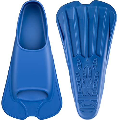 CAPAS Kurze Trainingsflossen für Schwimmen | Komfortable Silikon Schwimmflossen | Kurzflossen | Taucherflossen | Unisex Flossen für Kinder Erwachsene | Kurze Klinge Beinstärke aufbauen (Blau, XL) von CAPAS