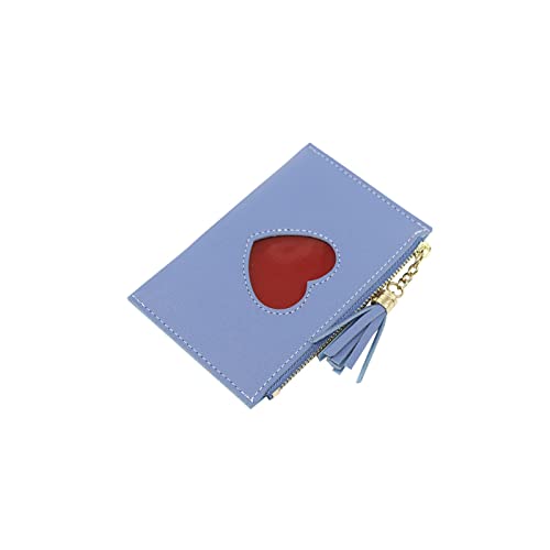 CCAFRET Damen Geldbörse Frauen süße Brieftasche Zipper entworfen Pu. Mini-Klein-Münz-Geldbörse weiblicher Kartenhalter (Color : Blue) von CCAFRET