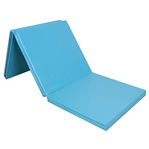 CCLIFE 180x60x5cm Klappbare Weichbodenmatte Turnmatte für Zuhause Fitnessmatte Gymnastikmatte rutschfeste Sportmatte Spielmatte, Farbe:Hellblau von CCLIFE