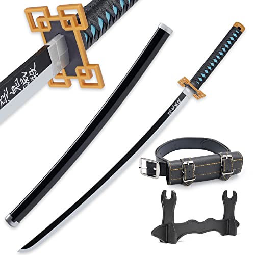 Cold Blade Demon Slayer Schwert - 104,1 cm Anime Katana Replik mit Gürtel und Ständer - Muichiro Schwert mit authentischem Design von COLD BLADE