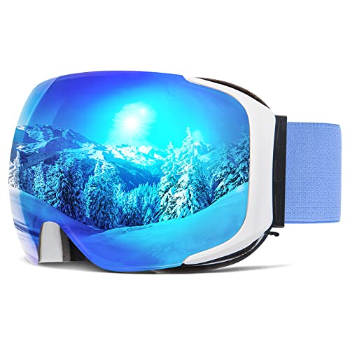 COPOZZ Skibrille, Snowboardbrille mit wechselgläsern, 100% UV-Schutz Schneebrille Skibrille für Brillenträger, Kompatibler Helm Skibrille für Damen Herren Jungen und Mädchen von COPOZZ