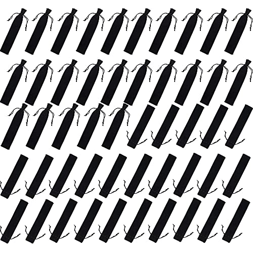 100 Stück Samt-Stiftebeutel, schwarz, Kordelzugbeutel, einzelner Stifthalter, Verpackungshüllen für Schule, Büro, Geschäft, Geschenk von COSINE