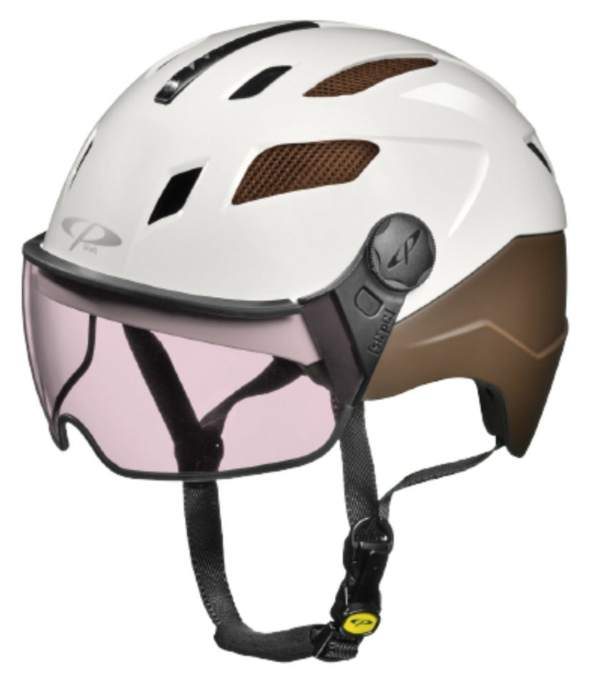 CP premium helmets Fahrradhelm CP Chimayo Urban magic Vario Visier Fahrradhelm E Bike Helm whitebrown von CP premium helmets