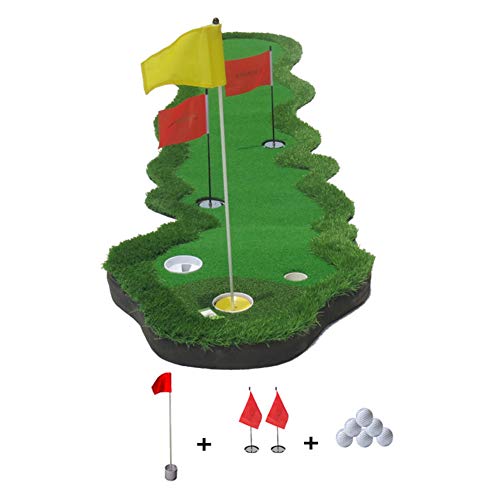 Professionelles Golf-Putting-Green für drinnen und draußen, tragbare Golf-Putting-Matte für Erwachsene, Minigolf-Trainingsgeräte A 70x360cm (28x142Zoll) von CQLXZ