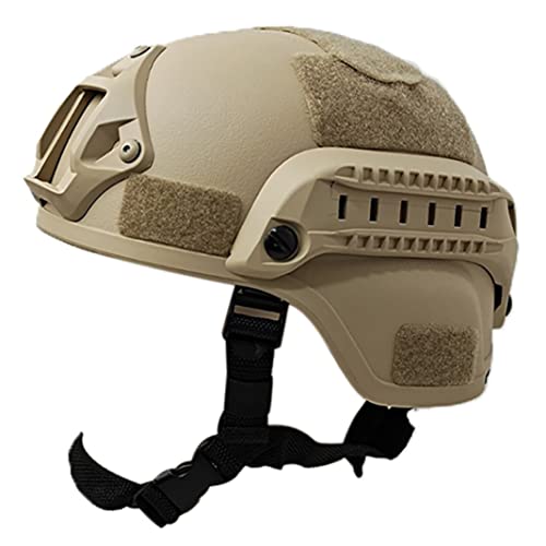 PJ Typ Tactical Paintball Airsoft Schneller Helm, Universals Paintball -Helm, verstellbare Seitenschienen NVG Mount Protective Bump Helm für die Jagd -gepolstert 22,05-23.62inch -freie Größe (gelb) von CUCUFA