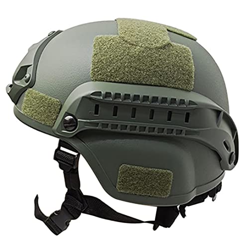 PJ Typ Tactical Paintball Airsoft Schneller Helm, Universals Paintball -Helm, verstellbare Seitenschienen NVG Mount Protective Bump Helm für die Jagd -gepolstert 22,05-23.62inch -freie Größe (grün) von CUCUFA