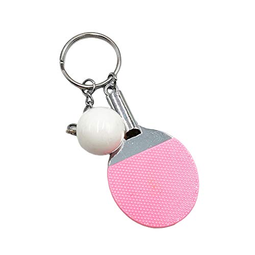 CUSROS 2 Stück Schlüsselhalter, Tischtennisschläger Anhänger Schlüsselanhänger Mini Schlüsselringe Für Souvenirpreise Geschenk Für Sportliebhaber Rosa Einheitsgröße von CUSROS