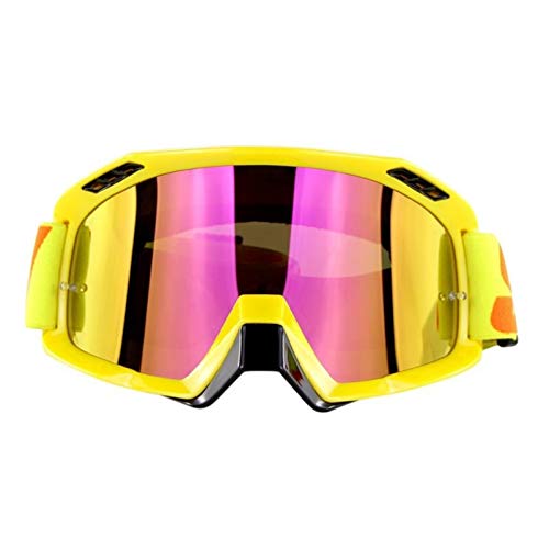 Motocross Brille,Motorradbrille Reiten winddichte Gläser Racing Bike Motorrad Staubdichte kratzfeste Sicherheitsbrille (Color : A) von CYMKYQ