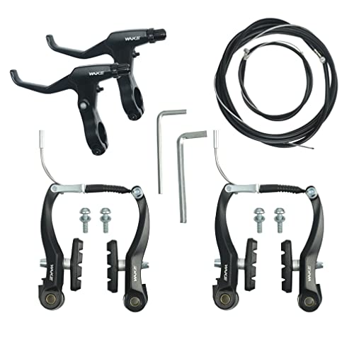 CYSKY Komplettes Universal Fahrrad Bremsen Set, Vordere und Hintere MTB Bremse, innere und äußere Bremsseile und Bremshebel Kit für Mountainbikes und Rennräder (Schwarz) von CYSKY