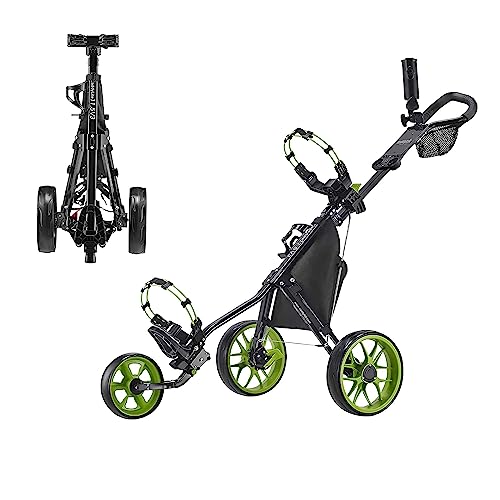 Caddytek Unisex-Erwachsene CaddyLite 11.5 V3-Grün Golf Push Cart, schwarz/Lime von CaddyTek
