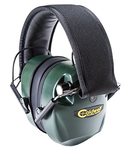 Caldwell E-Max – Erwachsene Grün – Elektronischer Gehörschutz 21 NRR mit Schallverstärkung – Verstellbare Ohrenschützer für Schießen, Jagd und Reichweite von Caldwell
