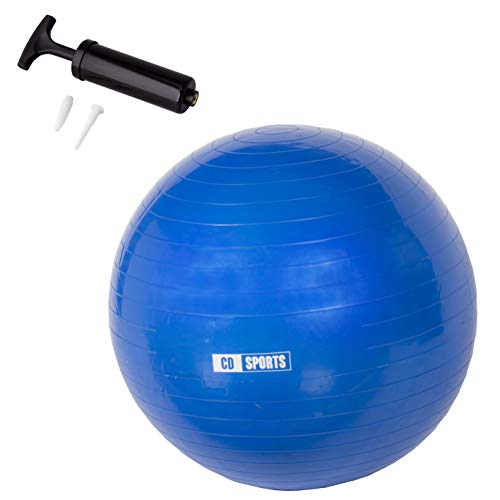 Calma Dragon Pilates Ball 55cm / 65cm / 75cm Durchmesser, Schwangerschaftsball, Fitball, inklusive Aufblasgerät, Großer Ball für Yoga, Gymnastik, Fitness (Blau, 75) von Calma Dragon
